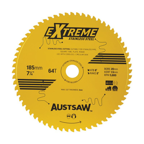 AUSTSAW EXTREME STAINLESS STEEL BLADE 185MM X 64T