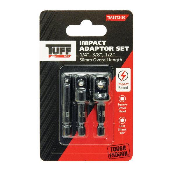 TUFF IMPACT ADAPTOR SET 1/2 3/8 1/4 X 50MM