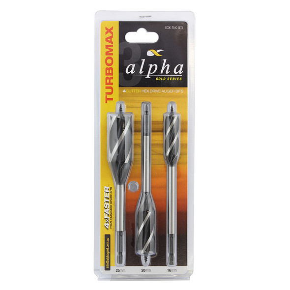 ALPHA TURBOMAX 4 CUTTER SET 3 PIECE 16/19/25MM