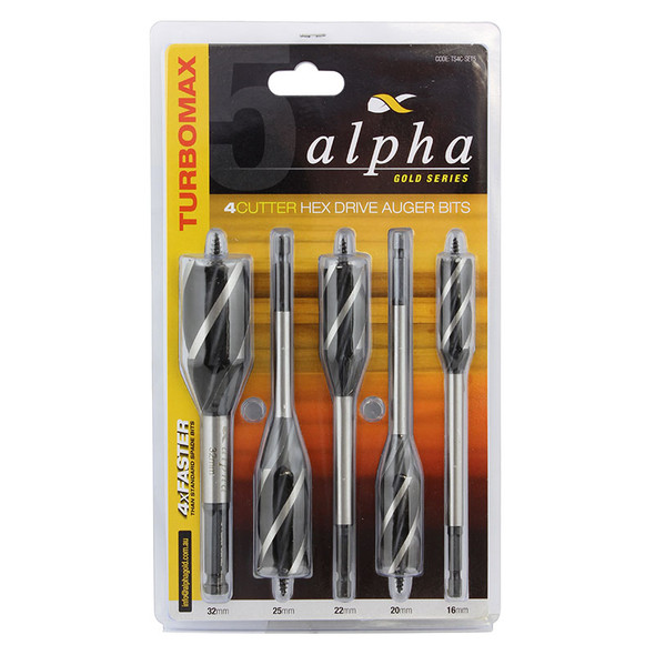 ALPHA TURBOMAX 4 CUTTER SET 5 PIECE 16/19/22/25/32MM